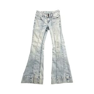 Thereabouts Jeans Girls 7 Blue Mid Rise Flare Stretch Denim Adjustable Waist